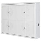 Lit escamotable Queen en contreplaqué et MDF avec armoire en rotin 68.9''H x 67.3''W