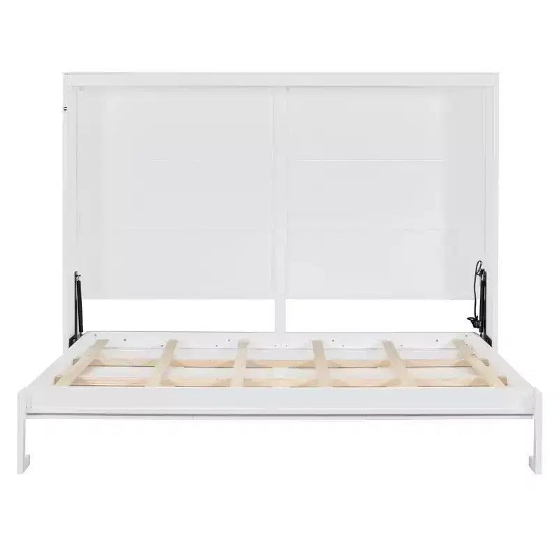 Lit escamotable Queen en contreplaqué et MDF avec armoire en rotin 68.9''H x 67.3''W