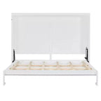 Lit escamotable Queen en contreplaqué et MDF avec armoire en rotin 68.9''H x 67.3''W