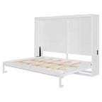 Lit escamotable Queen en contreplaqué et MDF avec armoire en rotin 68.9''H x 67.3''W