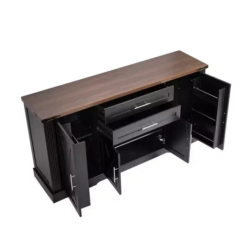 Meuble de rangement de ferme en MDF avec portes coulissantes et tiroirs 160 cm (L) x 81 cm (H)