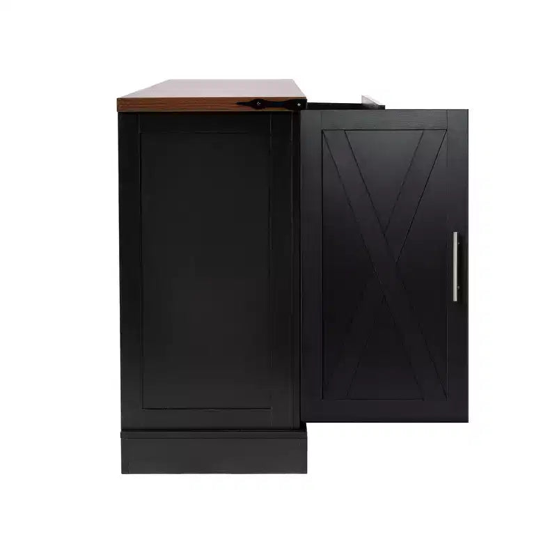 Meuble de rangement de ferme en MDF avec portes coulissantes et tiroirs 160 cm (L) x 81 cm (H)