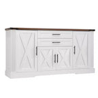 Meuble de rangement de ferme en MDF avec portes coulissantes et tiroirs 160 cm (L) x 81 cm (H)