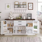 Meuble de rangement de ferme en MDF avec portes coulissantes et tiroirs 160 cm (L) x 81 cm (H)