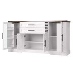 Meuble de rangement de ferme en MDF avec portes coulissantes et tiroirs 160 cm (L) x 81 cm (H)