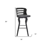 Chaise de bar pivotante en fer et similicuir dossier bas 99 cm H