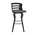 Chaise de bar pivotante en fer et similicuir dossier bas 99 cm H