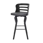 Chaise de bar pivotante en fer et similicuir dossier bas 99 cm H