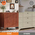 Commode cannelée 9 tiroirs en noyer 39,6 cm P x 148,6 cm L x 80 cm H
