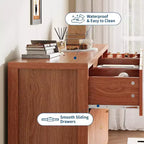 Commode cannelée 9 tiroirs en noyer 39,6 cm P x 148,6 cm L x 80 cm H