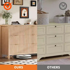 Commode cannelée 9 tiroirs en noyer 39,6 cm P x 148,6 cm L x 80 cm H