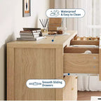 Commode cannelée 9 tiroirs en noyer 39,6 cm P x 148,6 cm L x 80 cm H