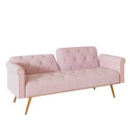 Canapé convertible en bois et velours 177cm L x 87.6cm H