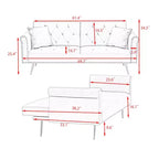 Canapé convertible en bois et velours 177cm L x 87.6cm H