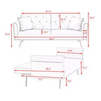 Canapé convertible en bois et velours 177cm L x 87.6cm H