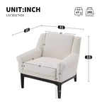 Fauteuil d'appoint à accoudoirs évasés en pin et contreplaqué 31''L x 33''H