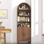 GDFStudio Shamus Arched Bookshelf with 2 Doors and Adjustable Shelves