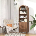 Étagère en MDF avec arche, 2 portes et étagères réglables 60 cm L x 180 cm H