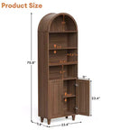 Étagère en MDF avec arche, 2 portes et étagères réglables 60 cm L x 180 cm H