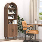 Étagère en MDF avec arche, 2 portes et étagères réglables 60 cm L x 180 cm H