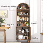 Étagère en MDF avec arche, 2 portes et étagères réglables 60 cm L x 180 cm H