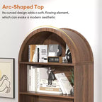 Étagère en MDF avec arche, 2 portes et étagères réglables 60 cm L x 180 cm H