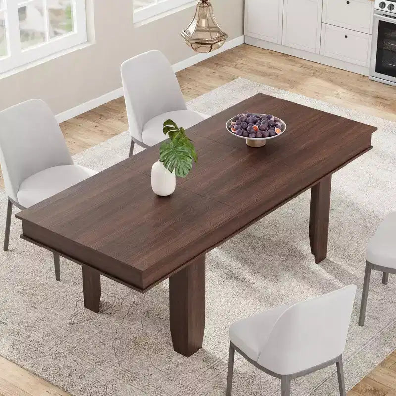 Table à manger extensible en bois 160-220 cm (L) x 77 cm (H)