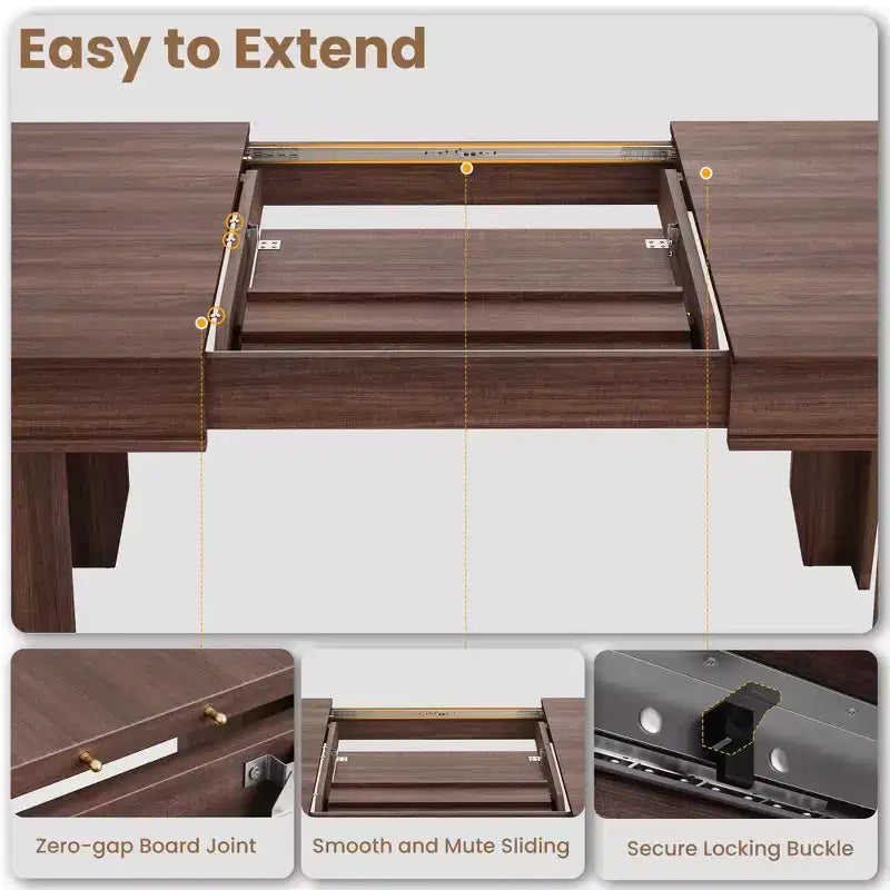 Table à manger extensible en bois 160-220 cm (L) x 77 cm (H)