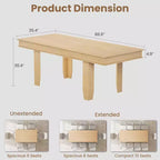 Table à manger extensible en bois 160-220 cm (L) x 77 cm (H)