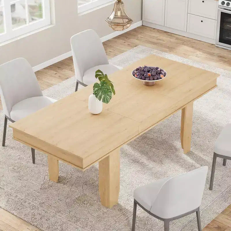 Table à manger extensible en bois 160-220 cm (L) x 77 cm (H)
