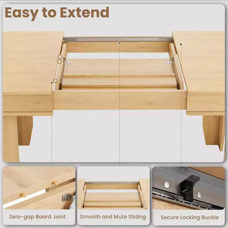 Table à manger extensible en bois 160-220 cm (L) x 77 cm (H)