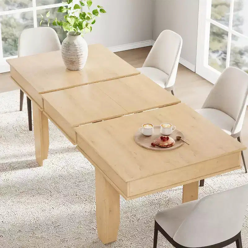 Table à manger extensible en bois 160-220 cm (L) x 77 cm (H)
