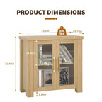 Buffet en placage de bois avec portes en verre trempé