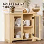Buffet en placage de bois avec portes en verre trempé