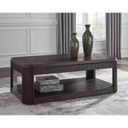 Signature Design by Ashley Carlibrie Lift Top Coffee Table, Brown Contemporary Cocktail Table with Shelf and Casters