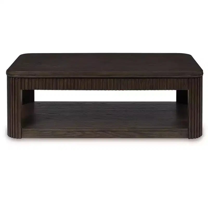 Table basse relevable en bois massif avec roulettes 17''H x 48''W x 25.88''D