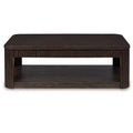 Table basse relevable en bois massif avec roulettes 17''H x 48''W x 25.88''D