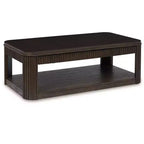 Table basse relevable en bois massif avec roulettes 17''H x 48''W x 25.88''D