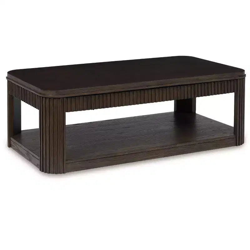 Table basse relevable en bois massif avec roulettes 17''H x 48''W x 25.88''D