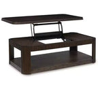 Table basse relevable en bois massif avec roulettes 17''H x 48''W x 25.88''D