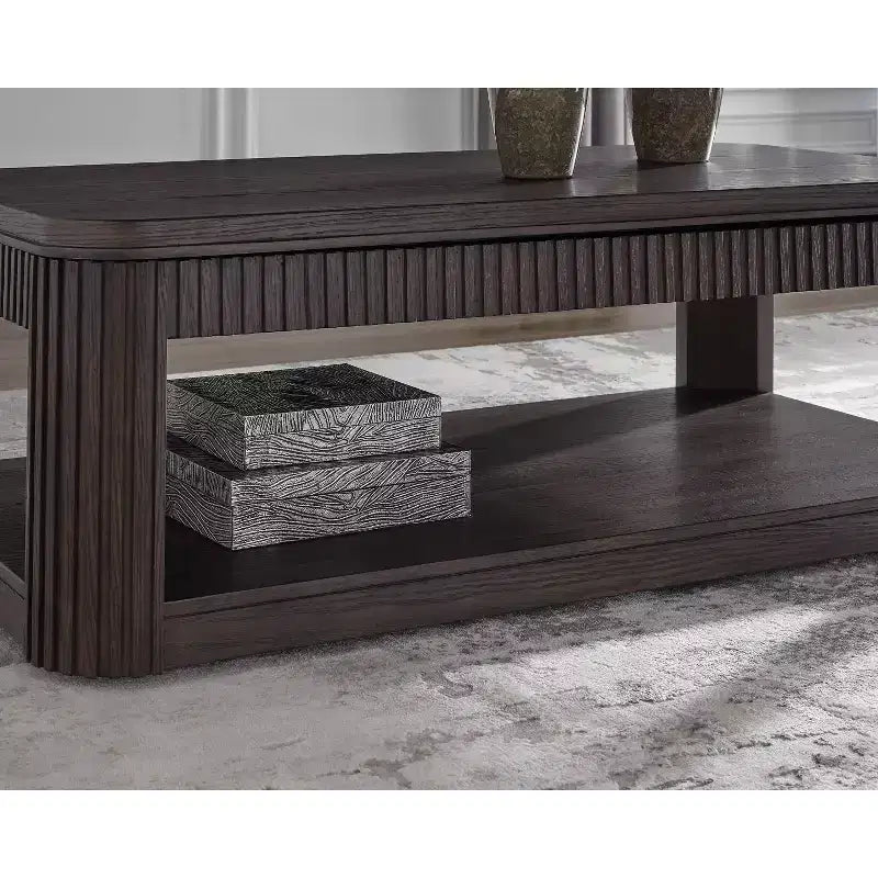 Table basse relevable en bois massif avec roulettes 17''H x 48''W x 25.88''D