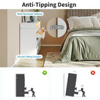 Commode à 6 tiroirs en MDF avec bande LED et prises électriques 60 cm (l) x 98 cm (H)