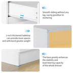 Commode à 6 tiroirs en MDF avec bande LED et prises électriques 60 cm (l) x 98 cm (H)