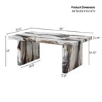 Table basse en MDF aspect marbre 45,7 cm (H) x 111,8 cm (L) x 59,7 cm (P)