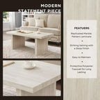 Table basse en MDF aspect marbre 45,7 cm (H) x 111,8 cm (L) x 59,7 cm (P)