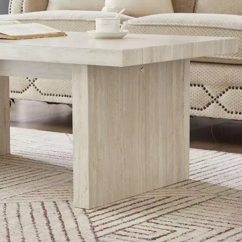 Table basse en MDF aspect marbre 45,7 cm (H) x 111,8 cm (L) x 59,7 cm (P)